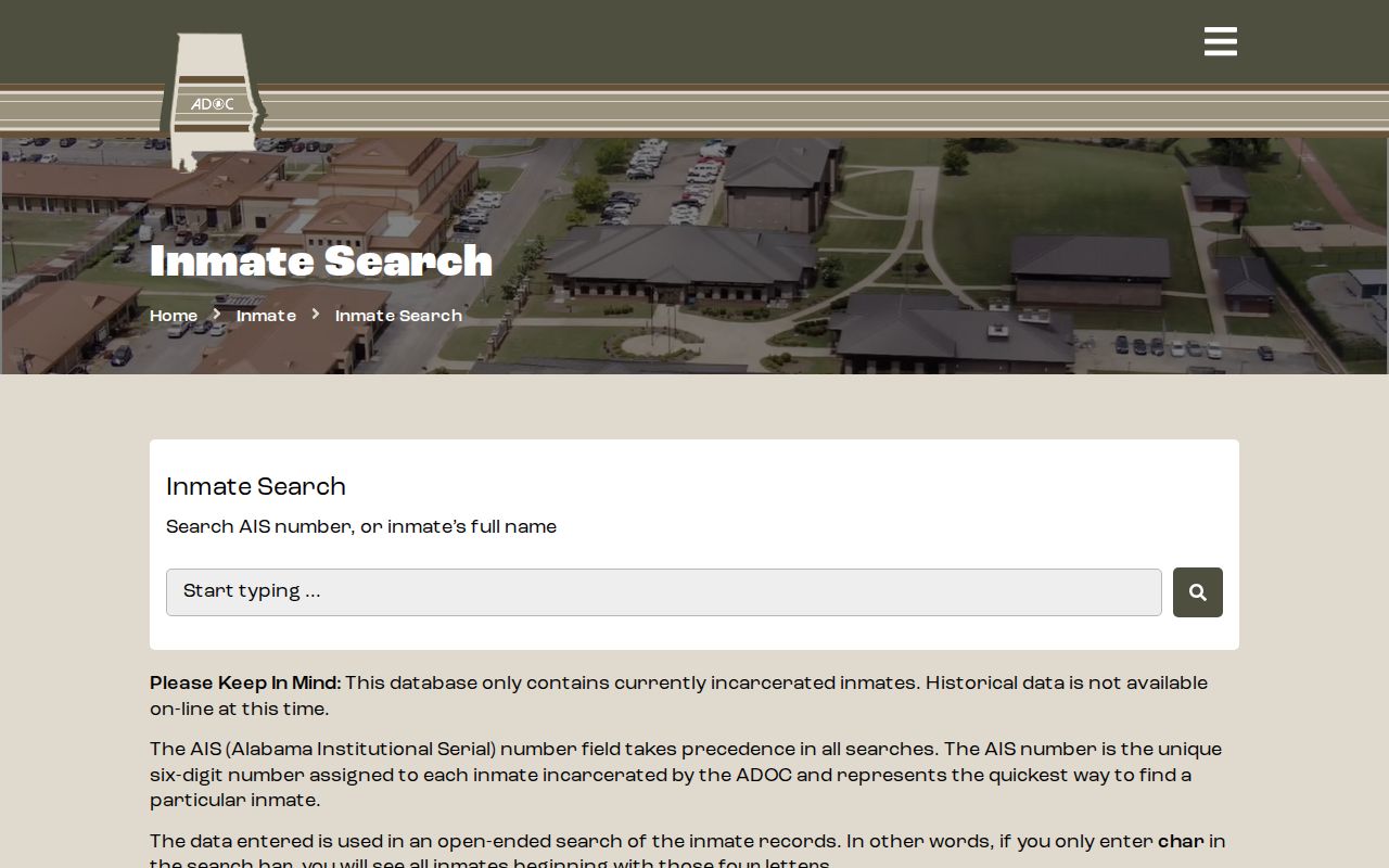 Alabama Department of Corrections inmate search