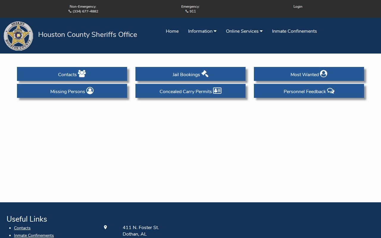 Houston County Sheriff Citizen Connect portal home